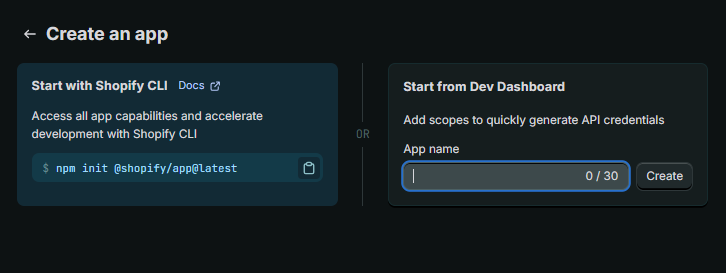 Name your app and click Create